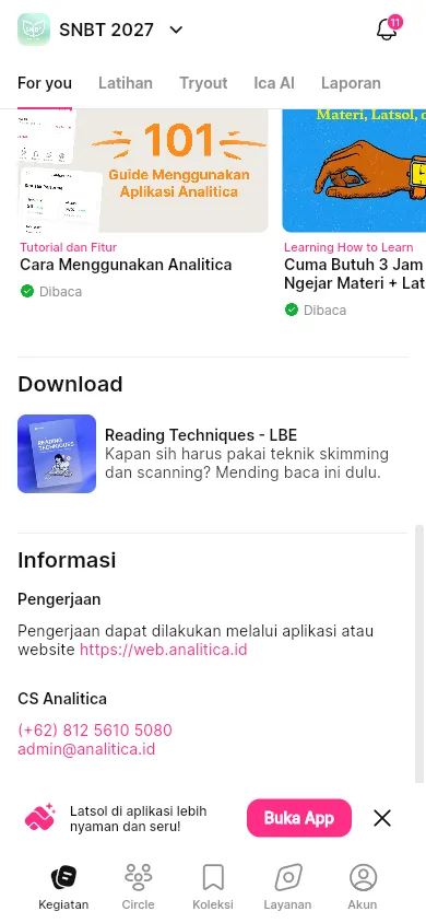 Bagian Download pada For you berisi berkas yang dapat diunduh sesuai layanan.
